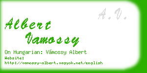 albert vamossy business card