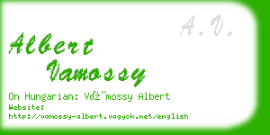 albert vamossy business card